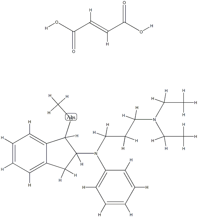 N-[(2,3-dihydro-1-methoxy-1H-inden-2-yl)-N',N'-diethyl-N-phenylpropane-1,3-bis(ylammonium) fumarate 구조식 이미지