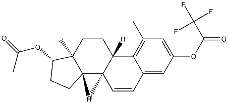 1-Methylestra-1,3,5(10),6-tetrene-3,17β-diol 17-acetate 3-(trifluoroacetate) Structure