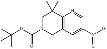 tert-butyl 8,8-diMethyl-3-nitro-7,8-dihydro-1,6-naphthyridine-6(5H)-carboxylate 구조식 이미지