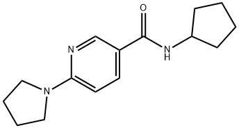 3-피리딘카르복스아미드,N-시클로펜틸-6-(1-피롤리디닐)-(9CI) 구조식 이미지