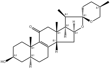 (14β,20β,22R,25R)-3β-Hydroxy-5α-spirost-8-en-11-one 구조식 이미지