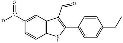 1H-Indole-3-carboxaldehyde,2-(4-ethylphenyl)-5-nitro-(9CI) Structure