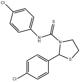 3-Thiazolidinecarbothioamide,N,2-bis(4-chlorophenyl)-(9CI) Structure