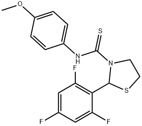 3-Thiazolidinecarbothioamide,N-(4-methoxyphenyl)-2-(2,4,6-trifluorophenyl)-(9CI) Structure