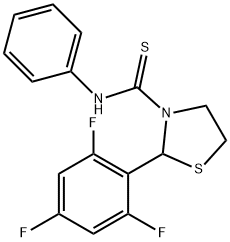 3-Thiazolidinecarbothioamide,N-phenyl-2-(2,4,6-trifluorophenyl)-(9CI) Structure