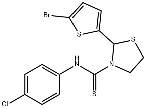 3-Thiazolidinecarbothioamide,2-(5-bromo-2-thienyl)-N-(4-chlorophenyl)-(9CI) Structure
