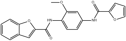 2-Benzofurancarboxamide,N-[4-[(2-furanylcarbonyl)amino]-2-methoxyphenyl]-(9CI) Structure