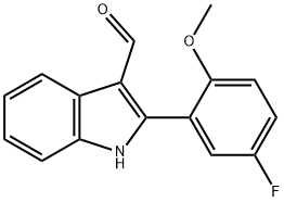 1H-Indole-3-carboxaldehyde,2-(5-fluoro-2-methoxyphenyl)-(9CI) 구조식 이미지