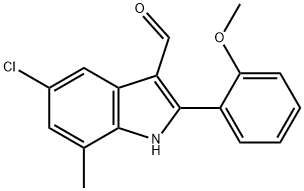 1H-Indole-3-carboxaldehyde,5-chloro-2-(2-methoxyphenyl)-7-methyl-(9CI) Structure