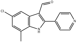 1H-Indole-3-carboxaldehyde,5-chloro-7-methyl-2-(4-pyridinyl)-(9CI) 구조식 이미지