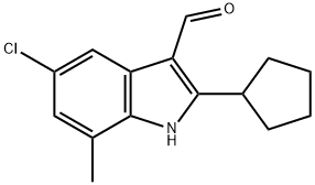 1H-Indole-3-carboxaldehyde,5-chloro-2-cyclopentyl-7-methyl-(9CI) 구조식 이미지