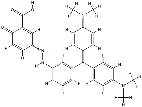 N-[4-[[3-[[3-Carboxylato-4-hydroxyphenyl]azo]phenyl](4-dimethylaminophenyl)methylene]-2,5-cyclohexadien-1-ylidene]-N-methylmethanaminium 구조식 이미지