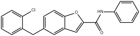 2-Benzofurancarboxamide,5-[(2-chlorophenyl)methyl]-N-phenyl-(9CI) Structure