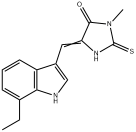 4-Imidazolidinone,5-[(7-ethyl-1H-indol-3-yl)methylene]-3-methyl-2-thioxo-(9CI) 구조식 이미지