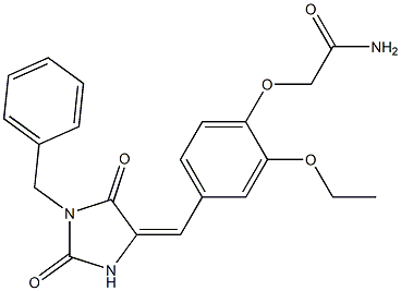 2-{4-[(1-benzyl-2,5-dioxo-4-imidazolidinylidene)methyl]-2-ethoxyphenoxy}acetamide 구조식 이미지