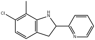 1H-Indole,6-chloro-2,3-dihydro-7-methyl-2-(2-pyridinyl)-(9CI) Structure