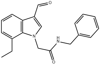 1H-Indole-1-acetamide,7-ethyl-3-formyl-N-(phenylmethyl)-(9CI) 구조식 이미지