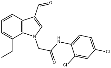 1H-Indole-1-acetamide,N-(2,4-dichlorophenyl)-7-ethyl-3-formyl-(9CI) Structure