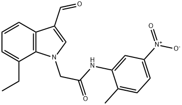 1H-Indole-1-acetamide,7-ethyl-3-formyl-N-(2-methyl-5-nitrophenyl)-(9CI) Structure