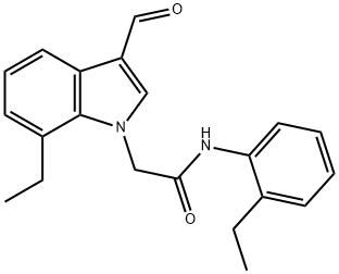 1H-Indole-1-acetamide,7-ethyl-N-(2-ethylphenyl)-3-formyl-(9CI) 구조식 이미지