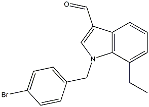 1H-Indole-3-carboxaldehyde,1-[(4-bromophenyl)methyl]-7-ethyl-(9CI) 구조식 이미지