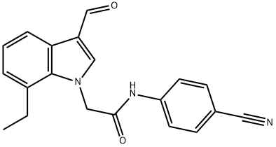 1H-Indole-1-acetamide,N-(4-cyanophenyl)-7-ethyl-3-formyl-(9CI) Structure
