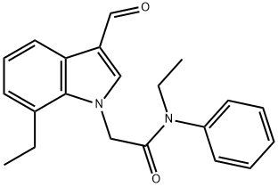 1H-Indole-1-acetamide,N,7-diethyl-3-formyl-N-phenyl-(9CI) Structure