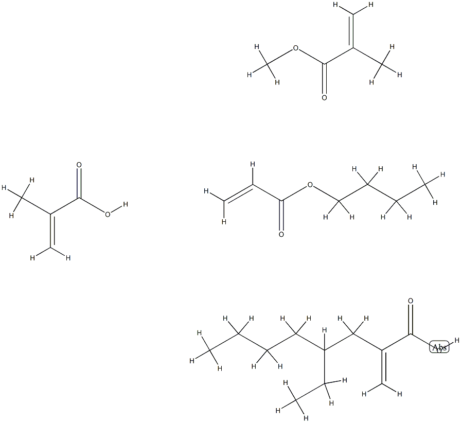 2-Propenoic acid, 2-methyl-, polymer with butyl 2-propenoate, 2-ethylhexyl 2-propenoate and methyl 2-methyl-2-propenoate Structure