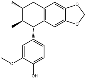 2-Methoxy-4-[(5S)-5,6,7,8-tetrahydro-6β,7α-dimethylnaphtho[2,3-d]-1,3-dioxol-5α-yl]phenol Structure