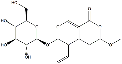 5-Ethenyl-6-(β-D-glucopyranosyloxy)-4,4a,5,6-tetrahydro-3-methoxy-1H,3H-pyrano[3,4-c]pyran-1-one 구조식 이미지