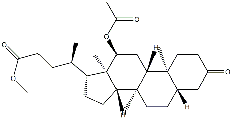12α-Acetyloxy-3-oxo-5α-cholan-24-oic acid methyl ester 구조식 이미지