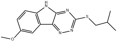 2H-1,2,4-Triazino[5,6-b]indole,8-methoxy-3-[(2-methylpropyl)thio]-(9CI) Structure