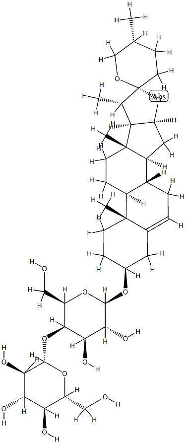 [(25R)-Spirost-5-en-3β-yl]4-O-β-D-glucopyranosyl-β-D-galactopyranoside Structure
