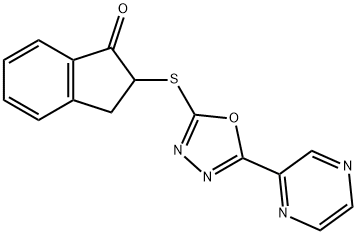 1H-Inden-1-one,2,3-dihydro-2-[(5-pyrazinyl-1,3,4-oxadiazol-2-yl)thio]-(9CI) 구조식 이미지