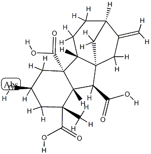 3β-Hydroxy-1β-methyl-8-methylenegibbane-1α,4aα,10β-tricarboxylic acid 구조식 이미지