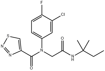 1,2,3-Thiadiazole-4-carboxamide,N-(3-chloro-4-fluorophenyl)-N-[2-[(1,1-dimethylpropyl)amino]-2-oxoethyl]-(9CI) 구조식 이미지