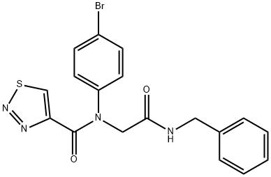1,2,3-Thiadiazole-4-carboxamide,N-(4-bromophenyl)-N-[2-oxo-2-[(phenylmethyl)amino]ethyl]-(9CI) 구조식 이미지
