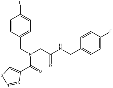 1,2,3-Thiadiazole-4-carboxamide,N-[(4-fluorophenyl)methyl]-N-[2-[[(4-fluorophenyl)methyl]amino]-2-oxoethyl]-(9CI) 구조식 이미지