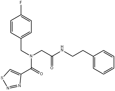 1,2,3-Thiadiazole-4-carboxamide,N-[(4-fluorophenyl)methyl]-N-[2-oxo-2-[(2-phenylethyl)amino]ethyl]-(9CI) Structure