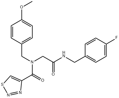 1,2,3-Thiadiazole-4-carboxamide,N-[2-[[(4-fluorophenyl)methyl]amino]-2-oxoethyl]-N-[(4-methoxyphenyl)methyl]-(9CI) 구조식 이미지