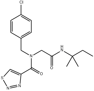 1,2,3-Thiadiazole-4-carboxamide,N-[(4-chlorophenyl)methyl]-N-[2-[(1,1-dimethylpropyl)amino]-2-oxoethyl]-(9CI) Structure