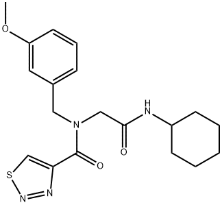 1,2,3-Thiadiazole-4-carboxamide,N-[2-(cyclohexylamino)-2-oxoethyl]-N-[(3-methoxyphenyl)methyl]-(9CI) 구조식 이미지