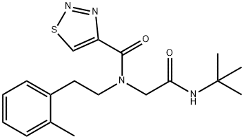 1,2,3-Thiadiazole-4-carboxamide,N-[2-[(1,1-dimethylethyl)amino]-2-oxoethyl]-N-[2-(2-methylphenyl)ethyl]-(9CI) 구조식 이미지