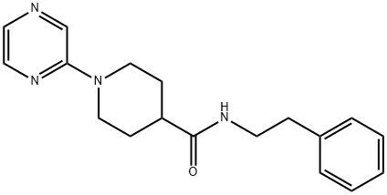 4-Piperidinecarboxamide,N-(2-phenylethyl)-1-pyrazinyl-(9CI) Structure