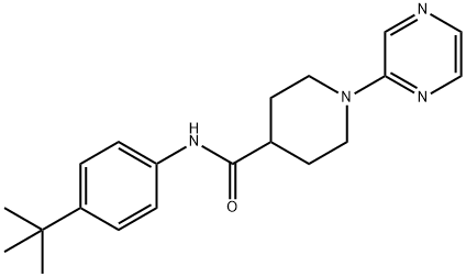 4-Piperidinecarboxamide,N-[4-(1,1-dimethylethyl)phenyl]-1-pyrazinyl-(9CI) Structure
