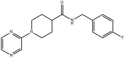 4-Piperidinecarboxamide,N-[(4-fluorophenyl)methyl]-1-pyrazinyl-(9CI) 구조식 이미지