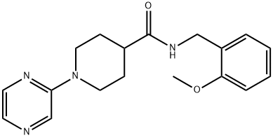 4-Piperidinecarboxamide,N-[(2-methoxyphenyl)methyl]-1-pyrazinyl-(9CI) Structure