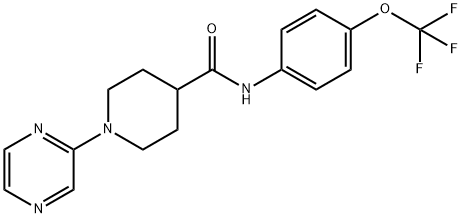 4-피페리딘카르복사미드,1-피라지닐-N-[4-(트리플루오로메톡시)페닐]-(9CI) 구조식 이미지