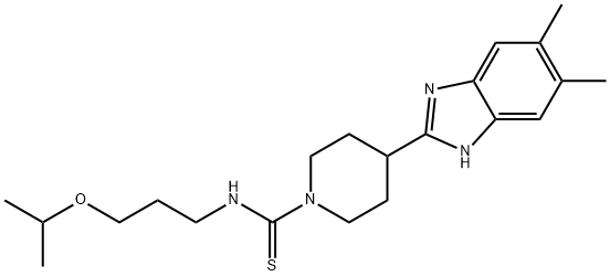 1-Piperidinecarbothioamide,4-(5,6-dimethyl-1H-benzimidazol-2-yl)-N-[3-(1-methylethoxy)propyl]-(9CI) 구조식 이미지