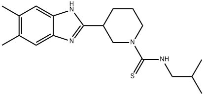 1-Piperidinecarbothioamide,3-(5,6-dimethyl-1H-benzimidazol-2-yl)-N-(2-methylpropyl)-(9CI) 구조식 이미지